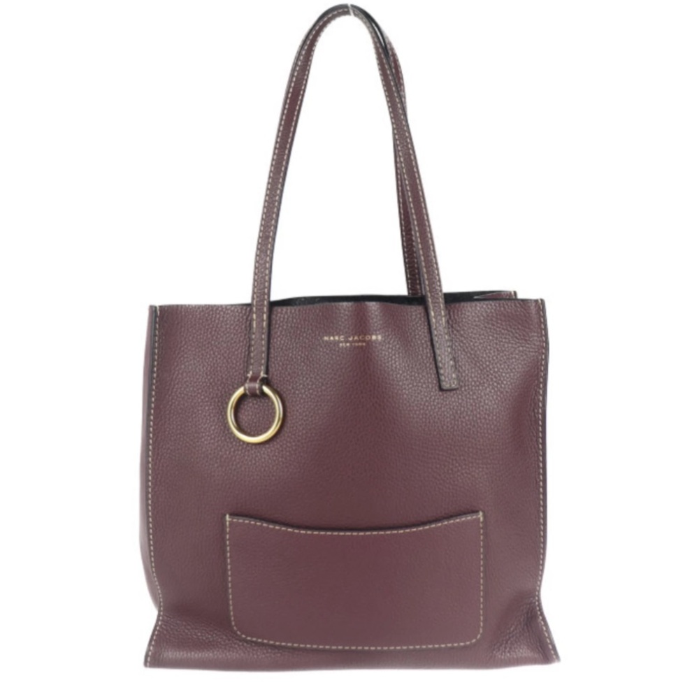 Marc Jacobs The Bold Grind East/West Shopper in Burgundy Leather Tote Bag